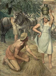 Rückkehr von den Feldern (Triptychon, Seitenpartie) ca. 1920-30